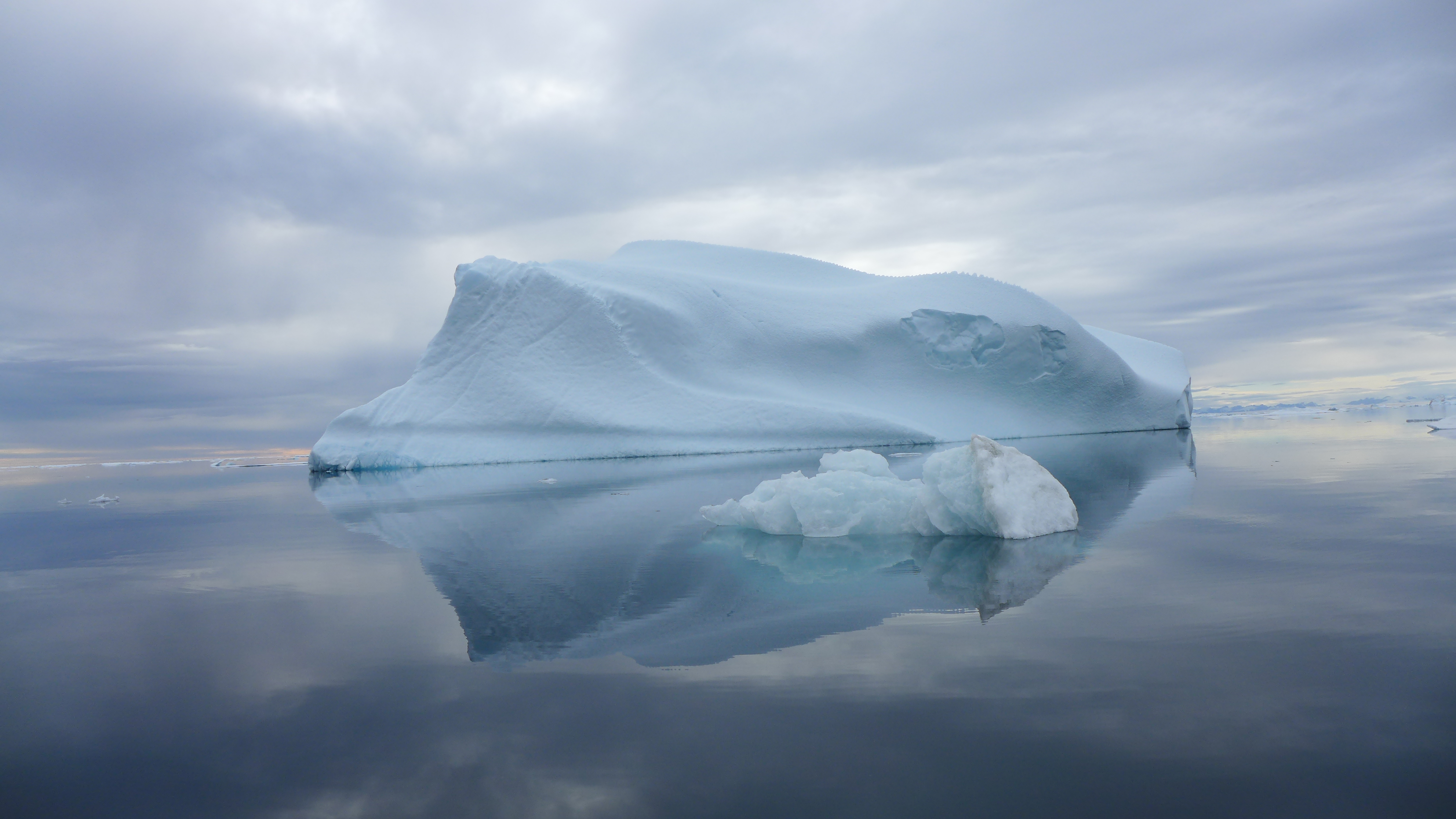 Arctic sea ice and open water seen from a research vessel.